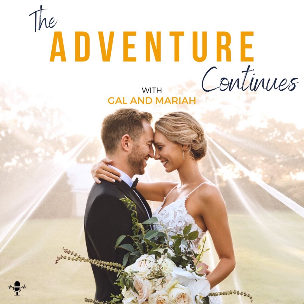 Gal and Mariah on their wedding day, the original podcast cover
